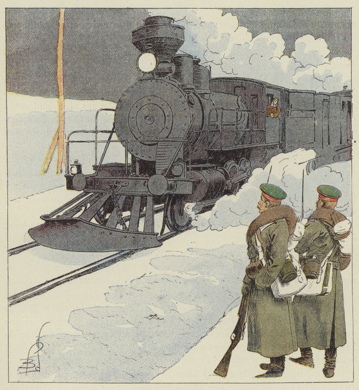 Militærtog på transsibirsk av after Louis Charles Bombled