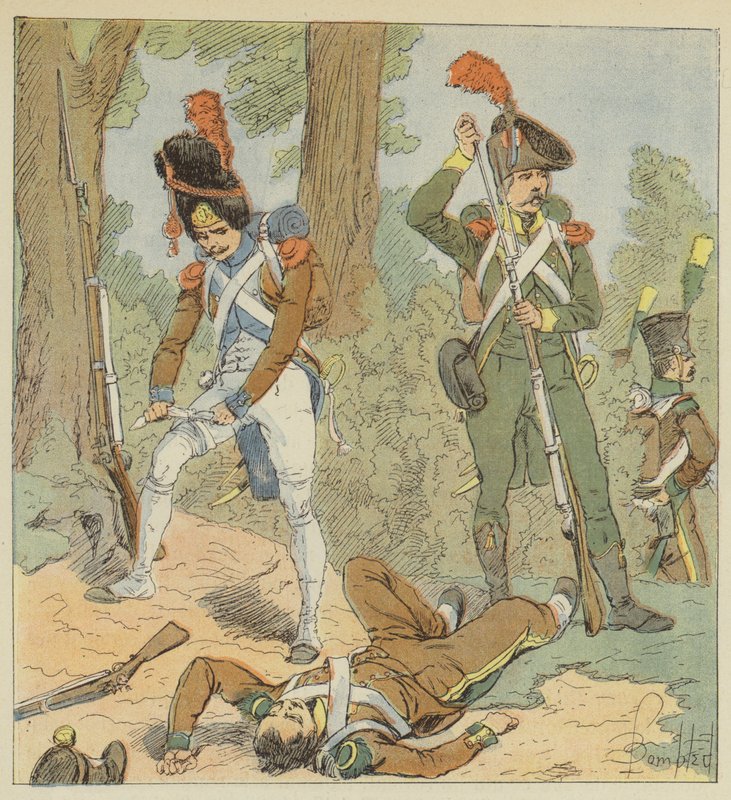 Italienske tropper, Piemontesisk legion, kampinfanteri, 1806, italiensk legion, 1800 av after Louis Charles Bombled