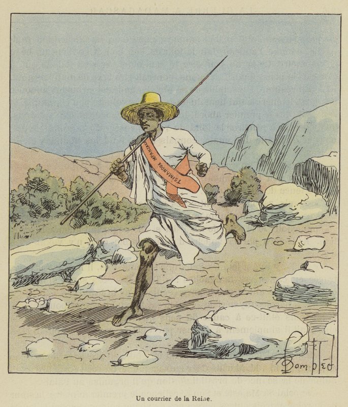 En kurer fra dronningen av after Louis Charles Bombled