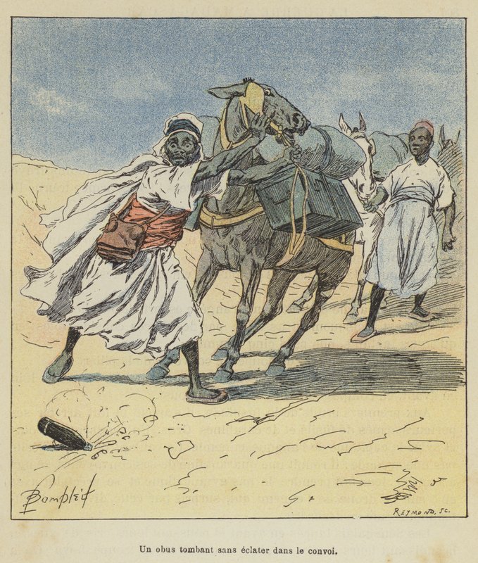 Et granat som faller uten å sprekke i konvoien av after Louis Charles Bombled