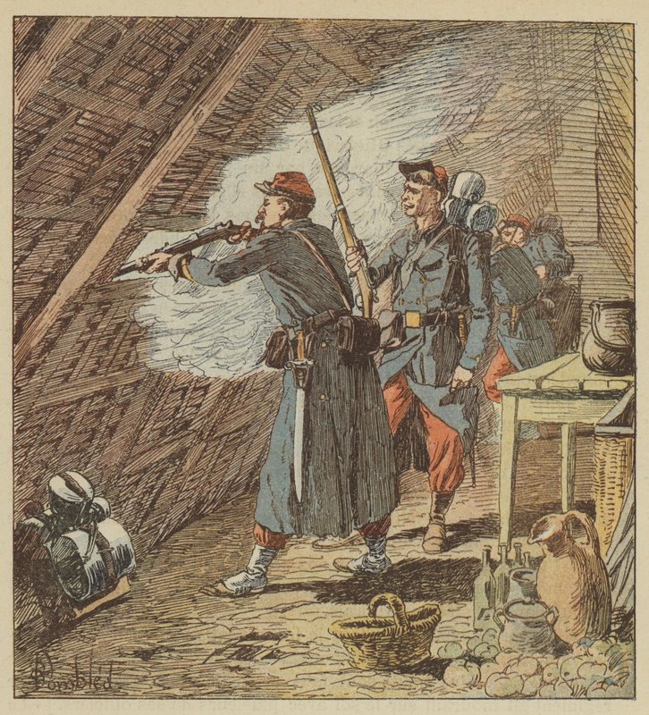 En fremmedlegionssersjant setter åtti menn ut av spill av after Louis Charles Bombled