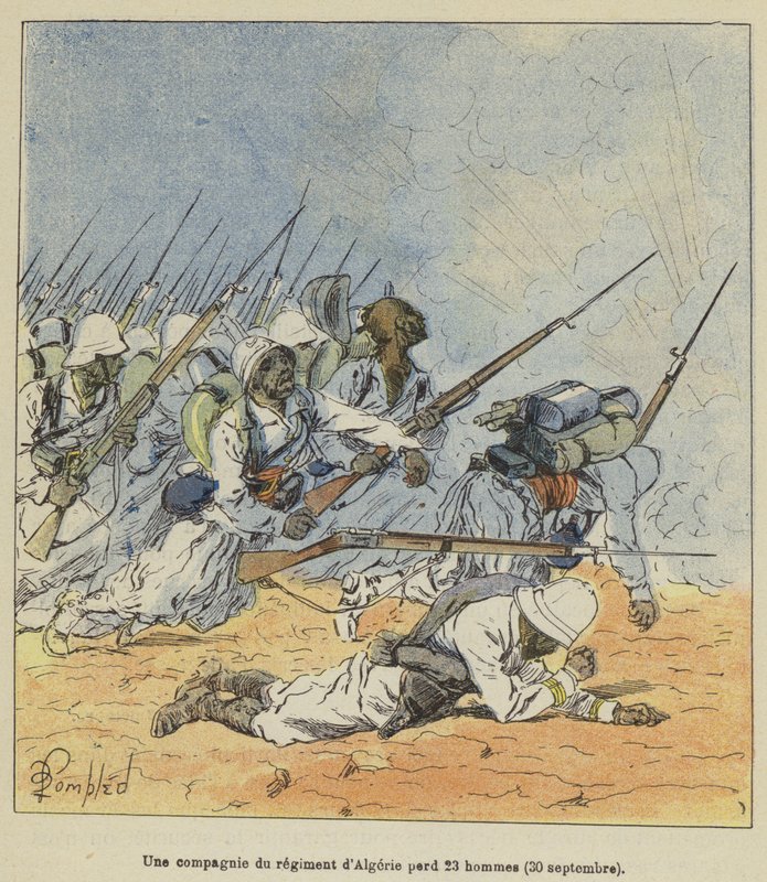 Et kompani fra det algeriske regimentet mister 23 menn 30. september av after Louis Charles Bombled