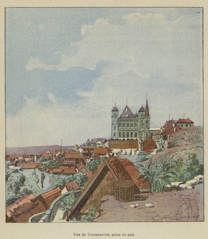 Utsikt over Antananarivo, tatt fra sør av after Louis Charles Bombled