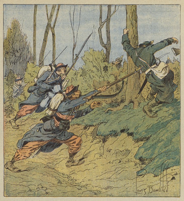 Zephyrs som forfølger prøysserne av after Louis Charles Bombled