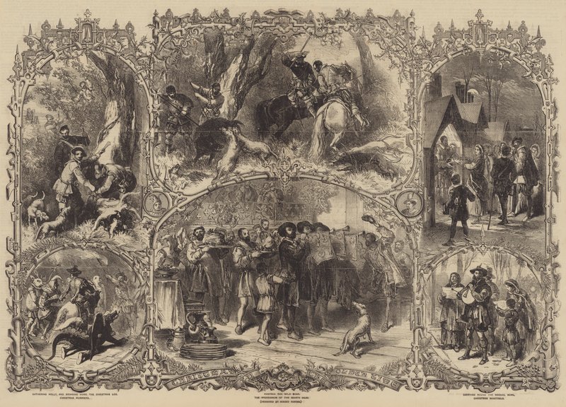 Jul i gammel tid av after Myles Birket Foster