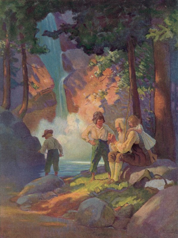 Illustrasjon for Rip Van Winkle av after Newell Convers Wyeth