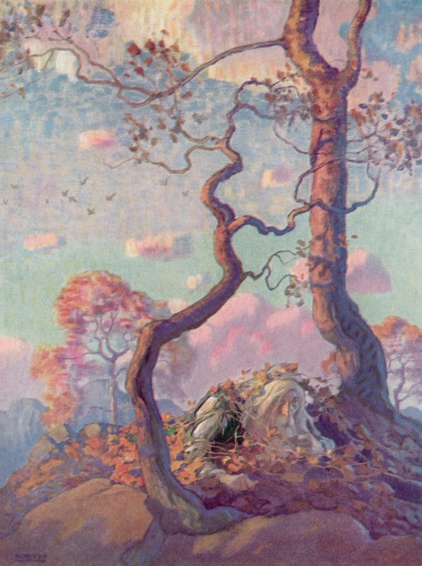Illustrasjon for Rip Van Winkle av after Newell Convers Wyeth