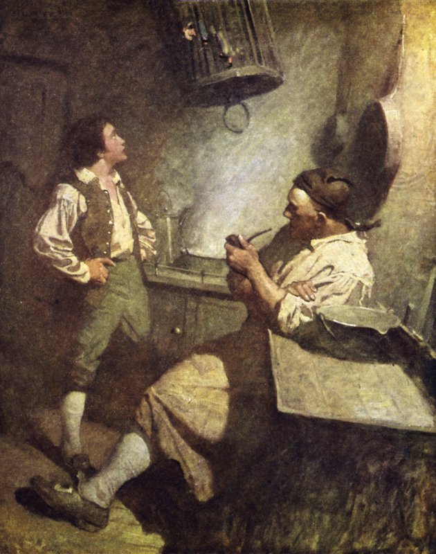 Illustrasjon for Treasure Island av after Newell Convers Wyeth