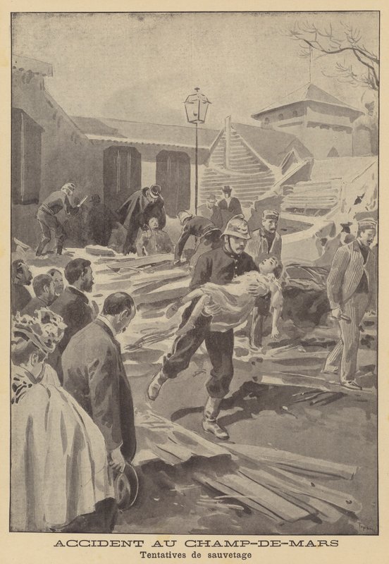 Ulykke i Champ-de-Mars, Paris av after Oswaldo Tofani