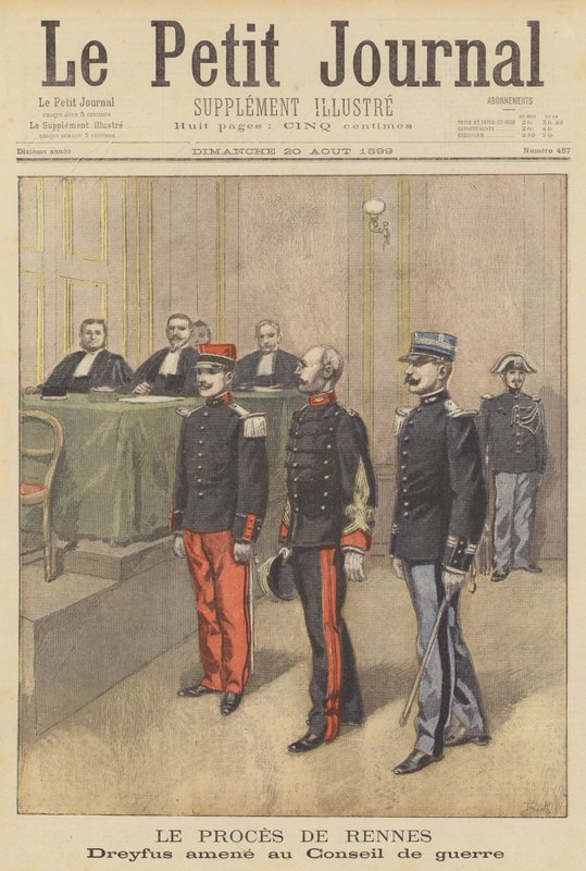 Alfred Dreyfus stilte for sin andre krigsrett i Rennes av after Oswaldo Tofani