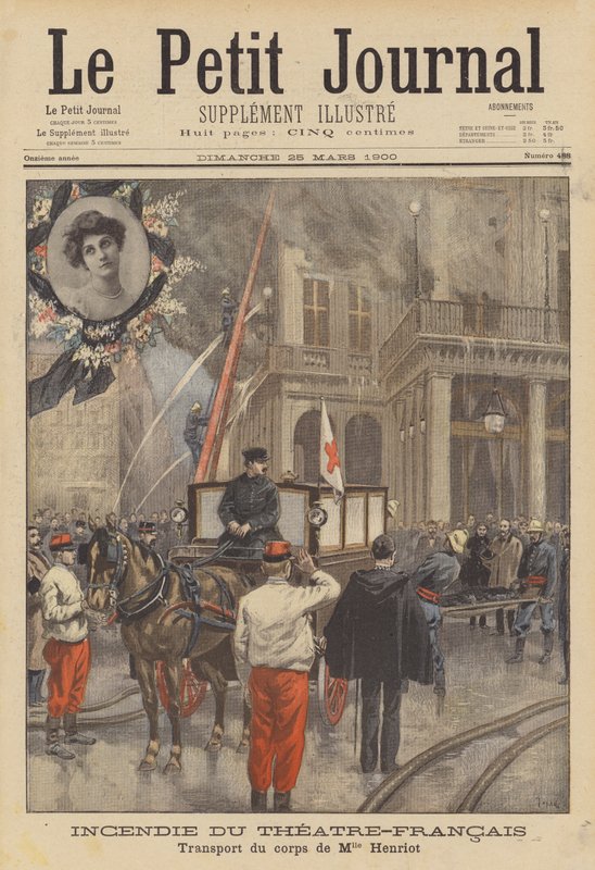 Brann på Theatre-Francais av after Oswaldo Tofani