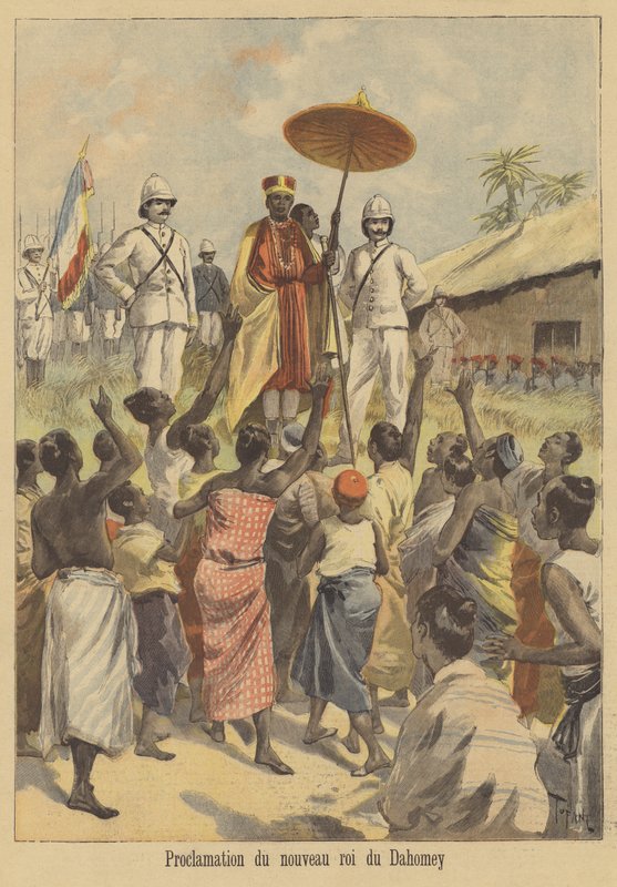 Proklamasjon av den nye kongen av Dahomey av after Oswaldo Tofani