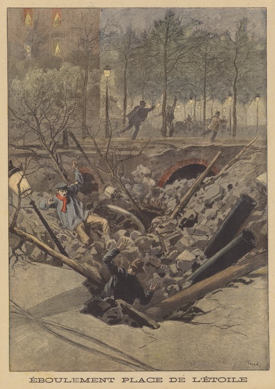 Innsynkning på Place de lEtoile, Paris av after Oswaldo Tofani