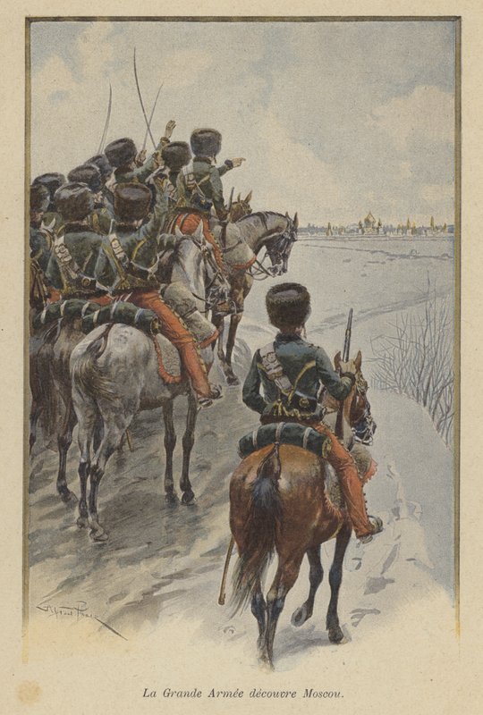 Napoleons Grande Armee ankommer før Moskva, 1812 av after Paris
