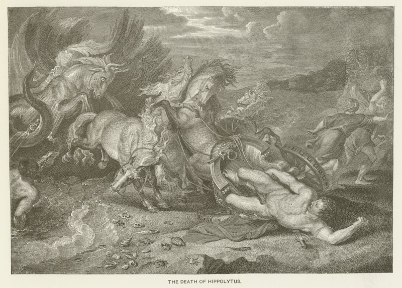 Hippolytus død av after Peter Paul Rubens