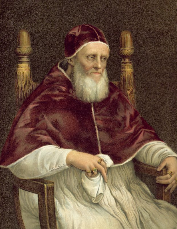 Portrett av pave Julius II, Pitti Gallery, Firenze av after Raphael
