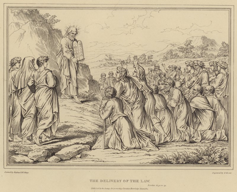 Lovens levering, Exodus av after Raphael