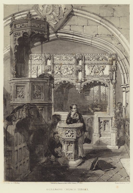 Boxgrove Church, Sussex av Samuel (after) Prout