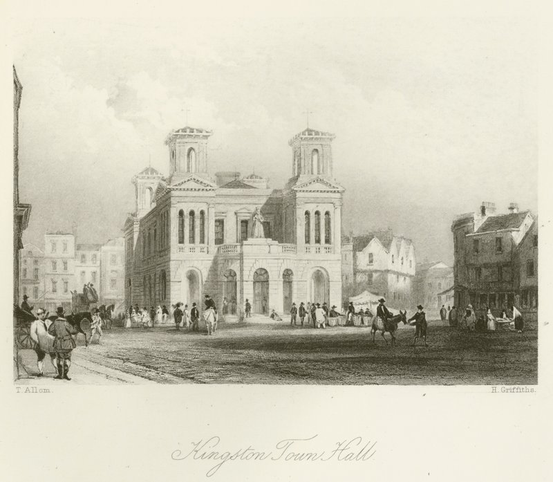 Kingston rådhus av after Thomas Allom