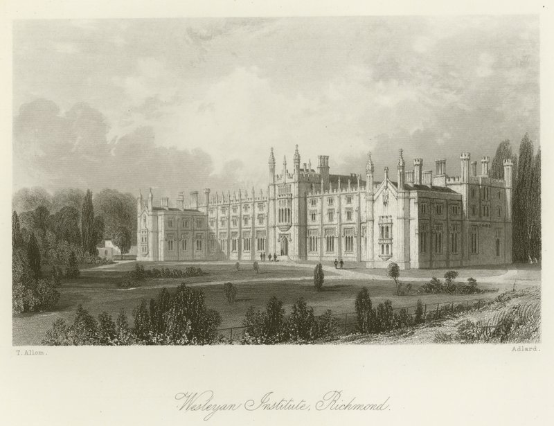 Wesleyan Institute, Richmond av after Thomas Allom