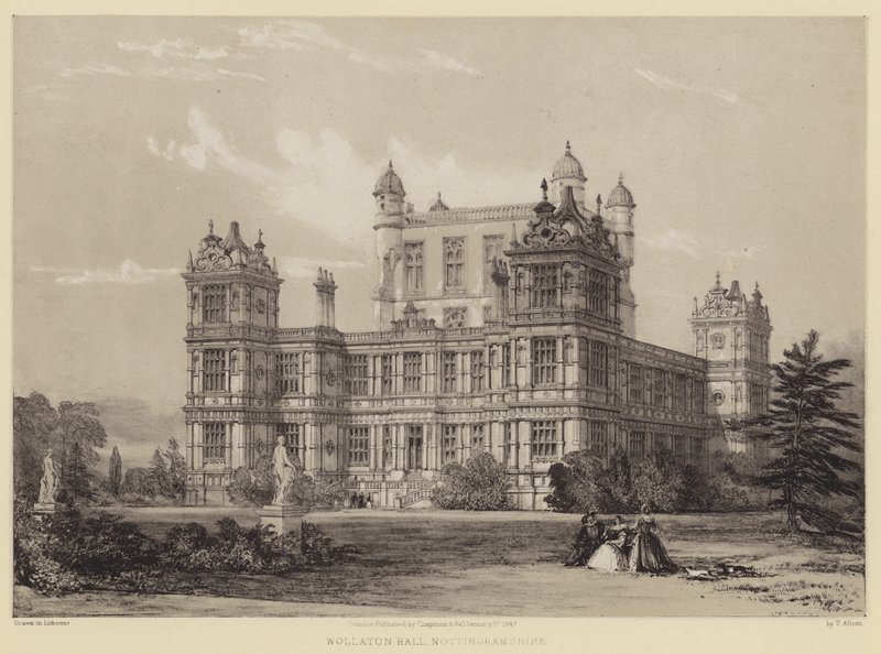 Wollaton Hall, Nottinghamshire av after Thomas Allom
