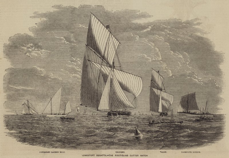 Lowestoft Regatta, førsteklasses kuttermatch av after Thomas Harrington Wilson