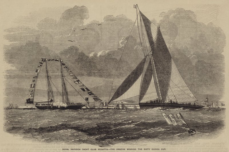 Royal Harwich Yacht Club Regatta, Amazonas vinner Sixty Guinea Cup av after Thomas Harrington Wilson