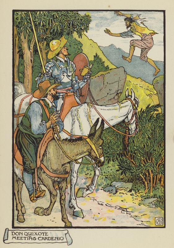 Don Quijote møter Cardenio av after Walter Crane