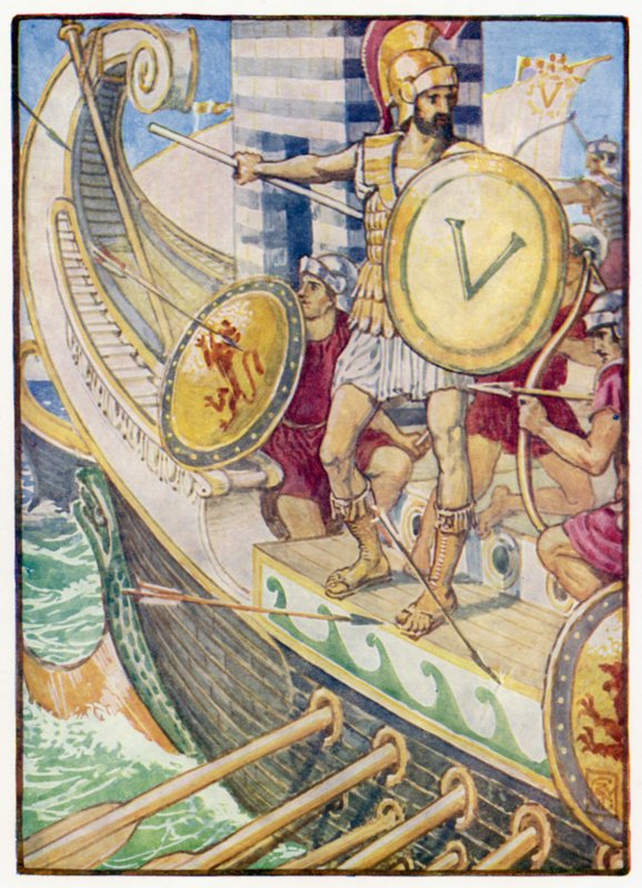Han ble et mål for hver pil av after Walter Crane