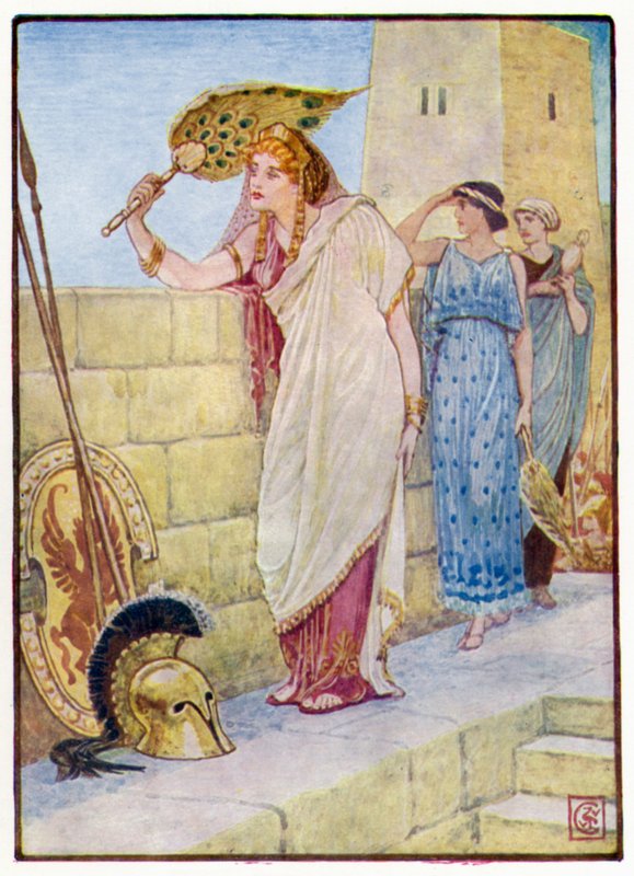 Ofte sto hun på Trojas murer av after Walter Crane