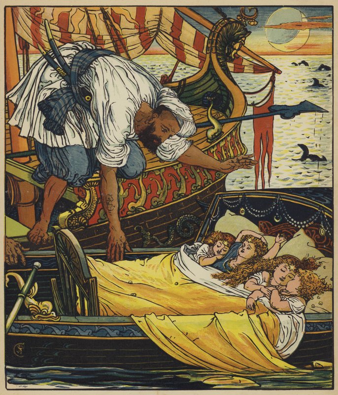 Corsair redder barna av after Walter Crane