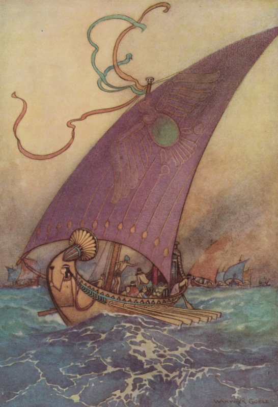 Geoffrey Chaucer, legenden om gode kvinner av after Warwick Goble
