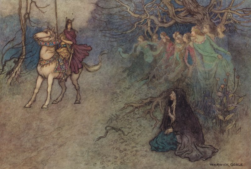 Geoffrey Chaucer, The Wife of Baths fortelling av after Warwick Goble