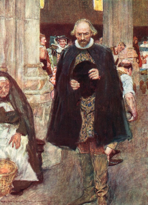 Shakespeare går i Old St Pauls Cathedral, London av after William Hatherell