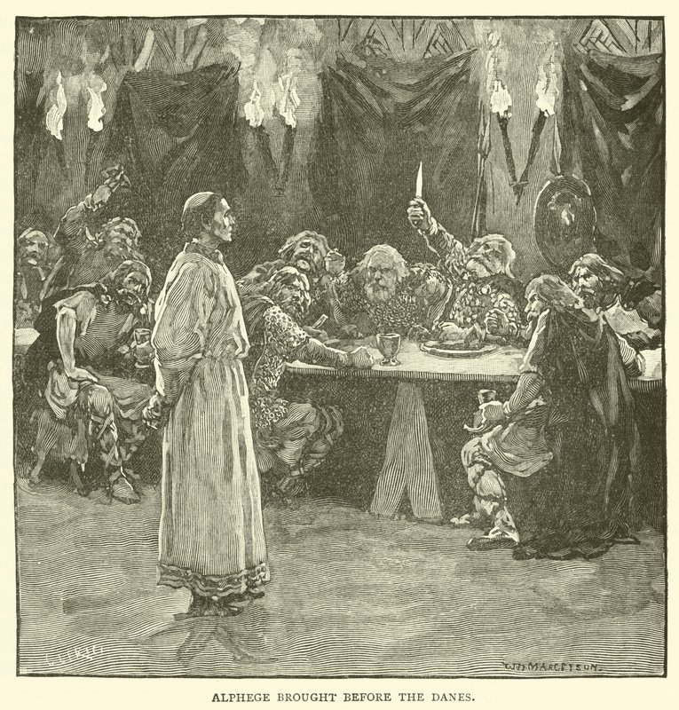 Alphege førte fram for danskene av after William Henry Margetson