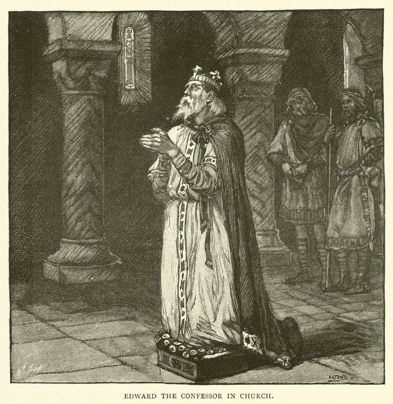 Edward Bekjenneren i kirken av after William Henry Margetson