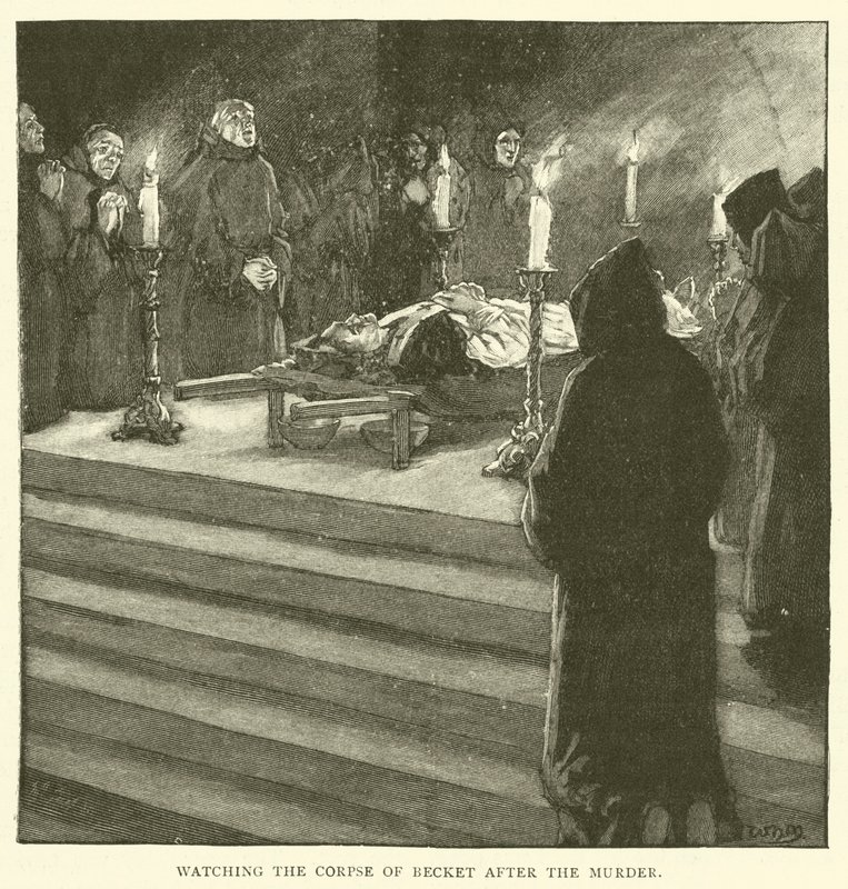 Ser på liket av Becket etter drapet av after William Henry Margetson