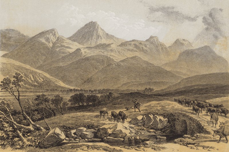 Benmore, Perthshire (chromolitho) av after William Leighton Leitch