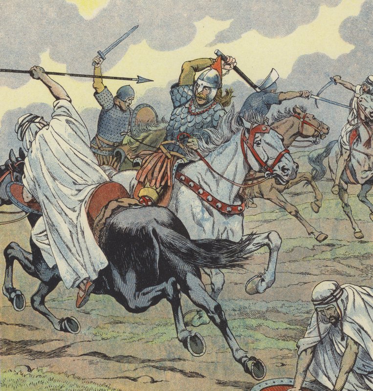 Charles Martel i slaget ved Poitiers, 732 av Onfray de Breville Job