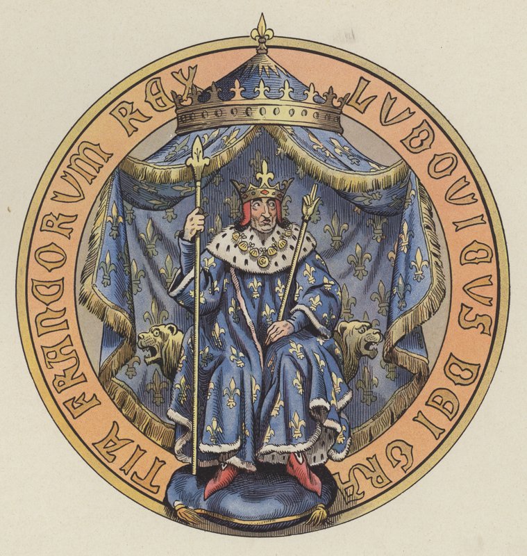 Louis XI, konge av Frankrike (farge litho) av pseudonym for Onfray de Breville Jacques Job