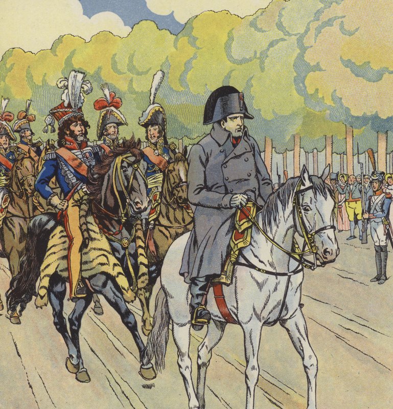 Napoleon I av Frankrike, med kallenavnet "Lille korporalen" (farge litho) av pseudonym for Onfray de Breville Jacques Job