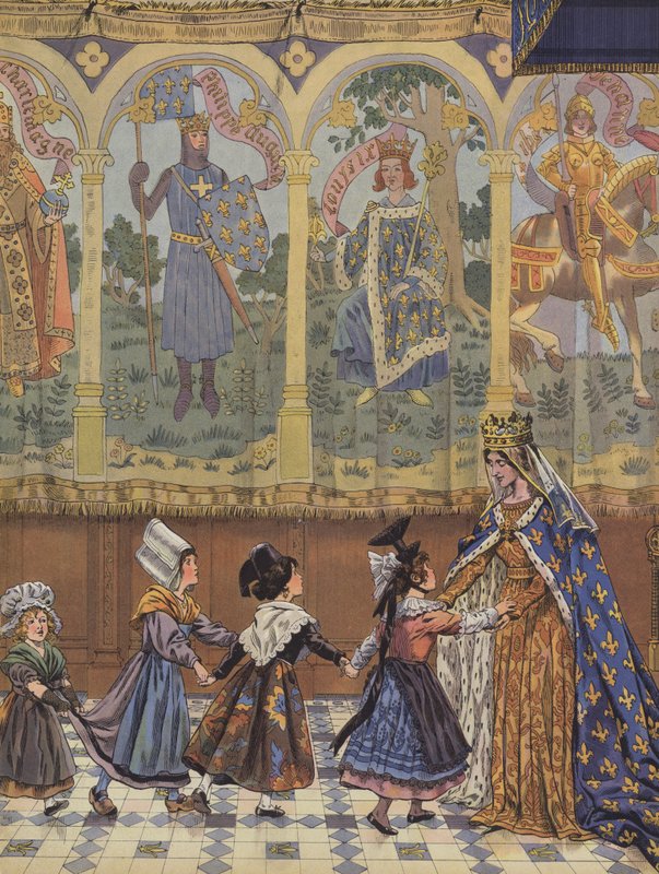 De franske provinsene knyttet til kongeriket Frankrike under Ludvig XIs regjeringstid (farge litho) av pseudonym for Onfray de Breville Jacques Job
