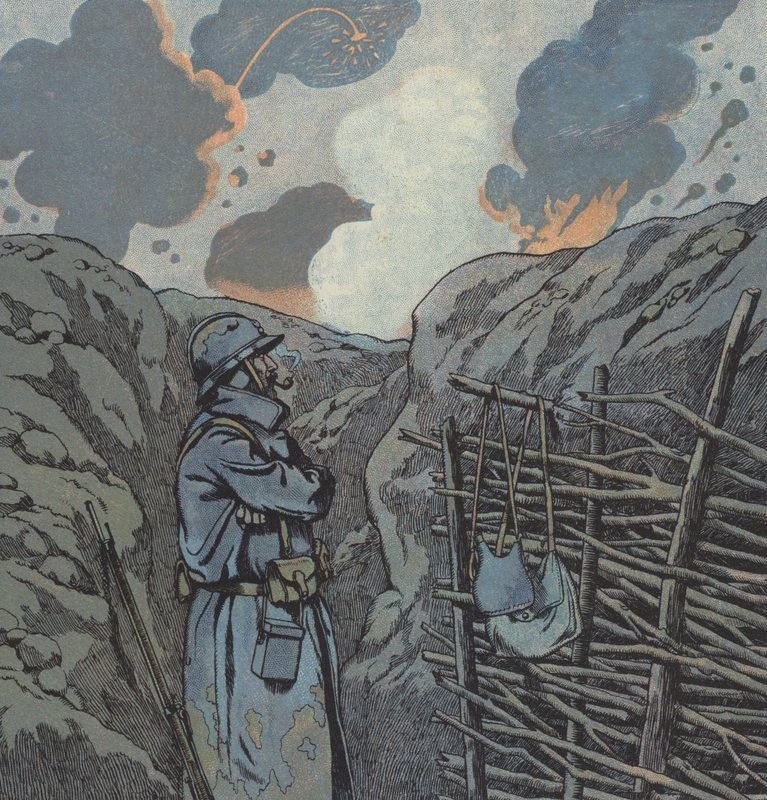 Den store krigen 1914-1918 (farge litho) av pseudonym for Onfray de Breville Jacques Job