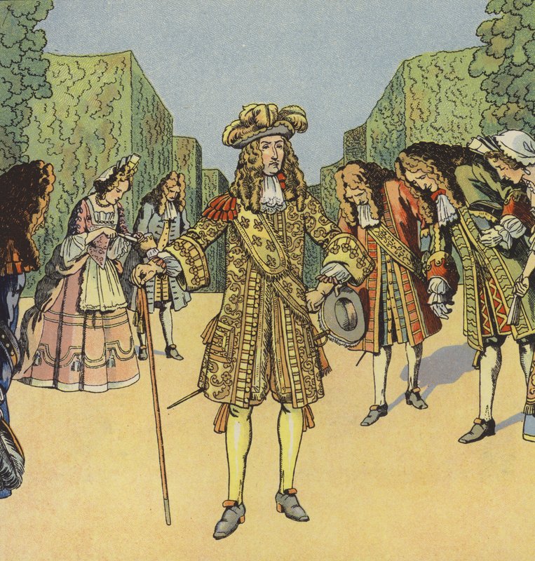 Solkongen, Louis XIV av Frankrike (farge litho) av pseudonym for Onfray de Breville Jacques Job