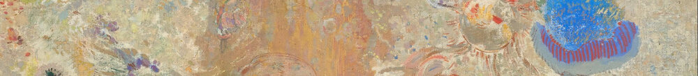 Buddha (Odilon Redon), Detail: Blaue und grüne Blüten