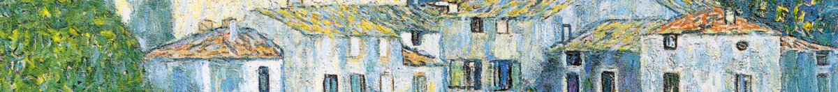 Kirke i Cassone (Gustav Klimt), Detail: Dächerlandschaft des Dorfes