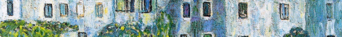 Kirke i Cassone (Gustav Klimt), Detail: Haus mit Fensterreihen