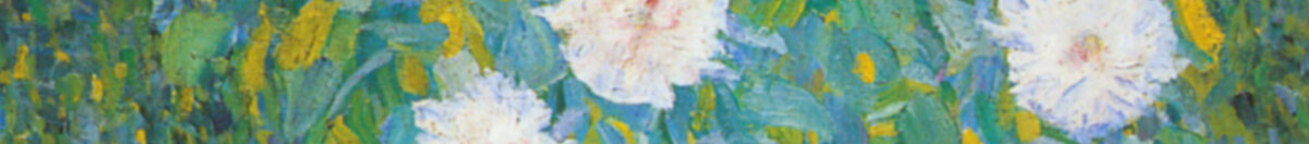 Bondehage (Gustav Klimt), Detail: Weiße Margeriten vor Blaugrün