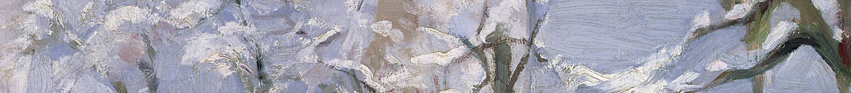 Skjæra (Claude Monet), Detail: Verschneite Hausdächer