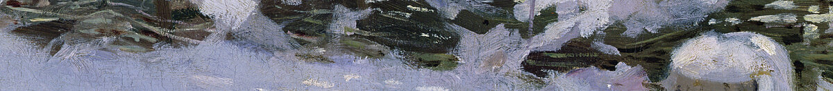 Skjæra (Claude Monet), Detail: Schneewehe und Hecke